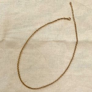 Vintage gold textured rolo chain necklace